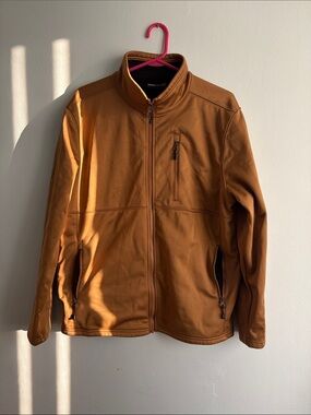 Swiss Tech Men's Lightweight Zip Jacket in Caramel Brown